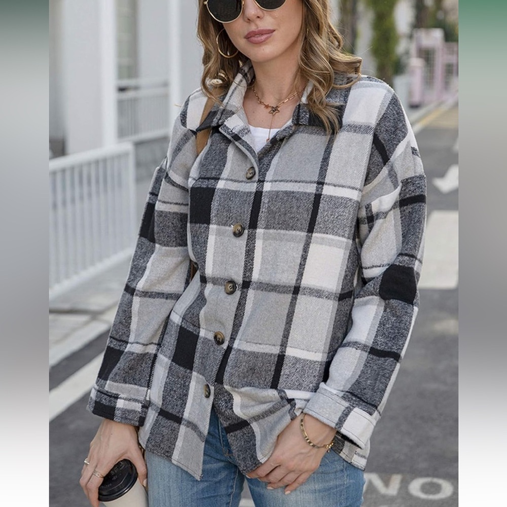 NWOT Plaid Flannel Shacket - Picture 6 of 10